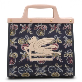 Etro - Blue Multicolour Canvas Tote Bag