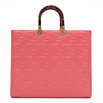 Fendi - Pink Leather Sunshine Medium Shopper