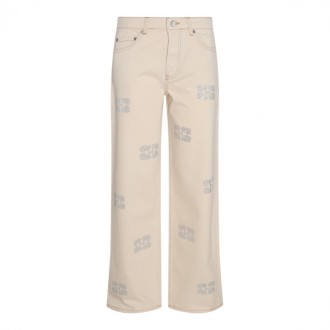 Ganni - Cream Cotton Sparkle Izey Jeans