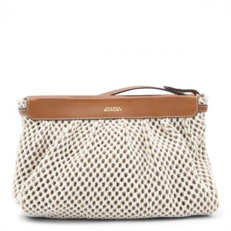 Isabel Marant - Ecru Cognac Canvas And Leather Luzes Shoulder Bag