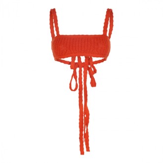 Alanui - Orange Wool Cropped Top