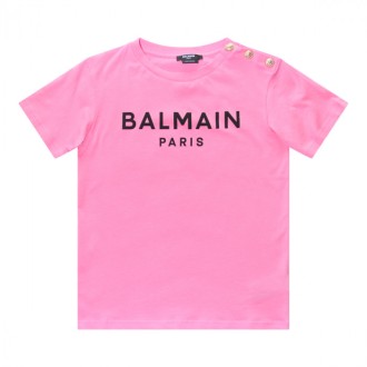 Balmain - Bright Pink Cotton T-shirt