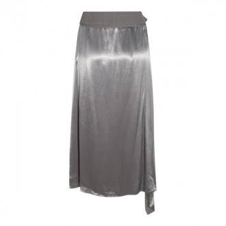 Fendi - Grey Satin Viscose Skirt