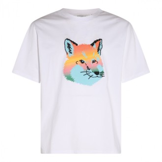 Maison Kitsune - White Cotton Vibrant Fox Head T-shirt