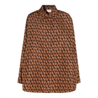 Valentino - Brown And Black Silk Toile Shirt