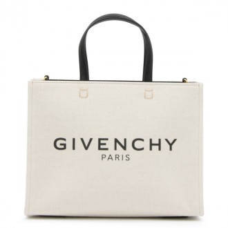 Givenchy - Beige And Black Canvas And Leather Small G-tote Bag