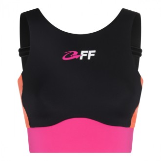Off-white - Black Fuchsia And Orange Stretch Top