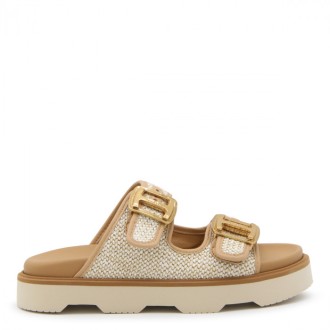 Hogan - Beige Canvas H620 Sandals