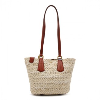 Max Mara - Natural Raffia And Leather Panierm Tote Bag