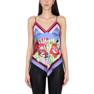 versace jeans couture logo scarf top