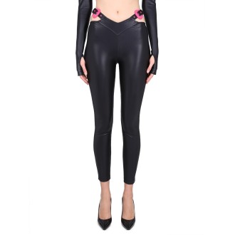 versace jeans couture leggings with buckle