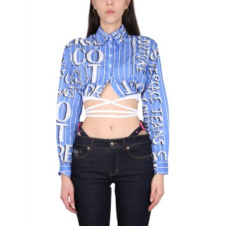 versace jeans couture short doodle logo shirt
