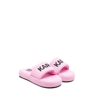 karl lagerfeld logo slippers