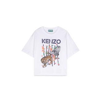 kenzo cropped jungle t-shirt