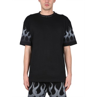 vision of super t-shirt with flames print