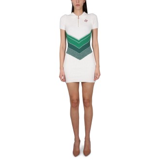 casablanca dress with logo patch