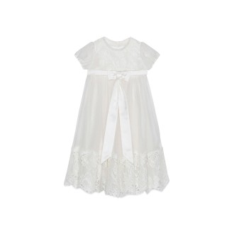 dolce & gabbana m/c baptism dress bow and embroidery