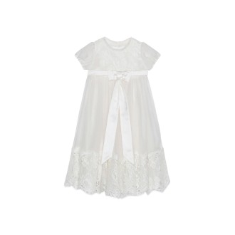 dolce & gabbana m/c baptism dress bow and embroidery