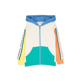marc jacobs sweatshirt with zipper and hood sleeves with logo bands