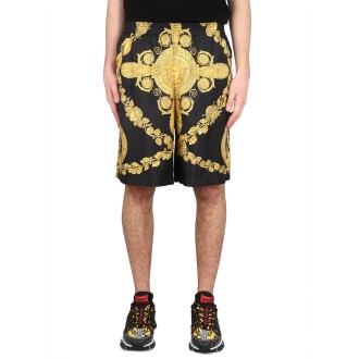 versace baroque mask shorts