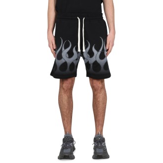 vision of super bermuda shorts with flames print