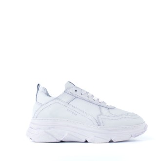 Sneakers in pelle bianca sfumata