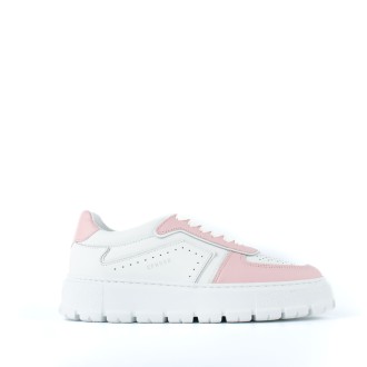 Sneakers in pelle bicolore dettagli rosa