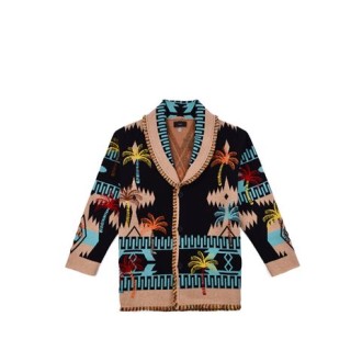 CARDIGAN PALM TREE CON MOTIVO JACQUARD ALANUIenbsp;