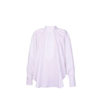 BLUSA A COLLO ALTO IN COTONE BIO