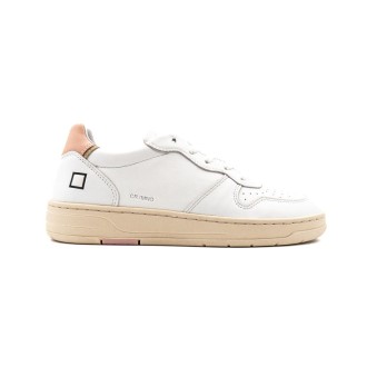 Sneakers Donna WHITE-PINK D.A.T.E.  Pelle