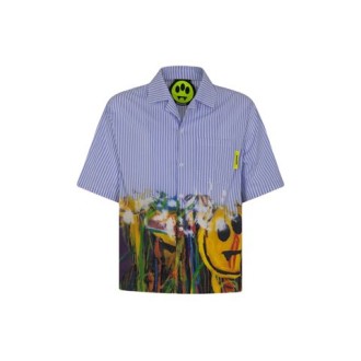 Camicia di Barrow, da uomo, colore multicolor. Modello a maniche corte, realizzatin cotone. Caratterizzato da stampa a righe verticali e stampa grafica sul fondo. Colletto classico e chiusura con bottoni. Vestibilità regolare. 