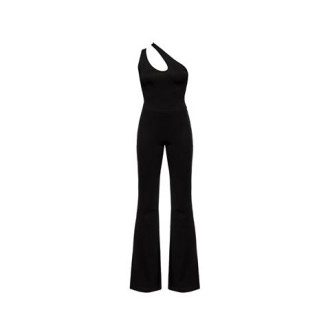 Tuta TIMIDO, di Pinko, da donna, colore nero. Modello in neoprene, caratterizzato da monospalla e dettaglio apertura sullo scollo. Pantalone leggermente ampio sul fondo. Vestibilità regolare.  