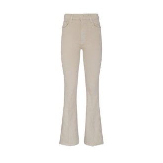 Jeans THE WEEKEND FRAY, di Mother, da donna, colore beige. Modello a zampa, caratterizzato da tasche sul davanti e tasche applicate sul retro. Chiusura con zip e bottone. Vestibilità slim. 