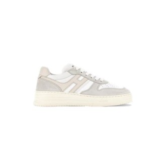 Sneakers H630, di Hogan, da donna, colore bianco. Modello caratterizzato da tomaia in pelle liscia e inserti in pelle scamosciata. Dettaglio H laterale in pelle liscia. Suola in gomma. 