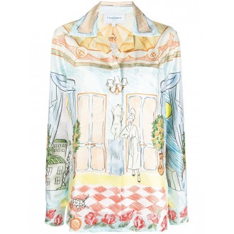 CASABLANCA blusa in seta multicolor 