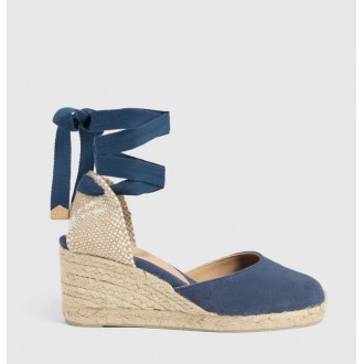 Espadrillas Carina 6 in cotone blu jeans