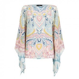 Poncho in seta stampato Piasley