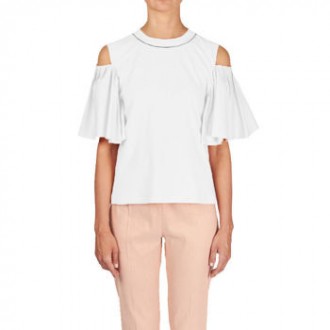 T-shirt in Jersy con manica popeline