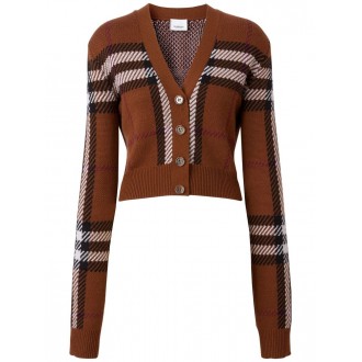 Burberry `Keelan` Cropped V-Neck Sweater