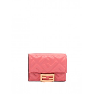 Fendi `Baguette Micro Trifold` Nappa Leather Wallet
