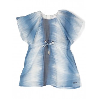 CHLOé KIDS Vestitino Bianco e Blu Con Effetto Sfumato
