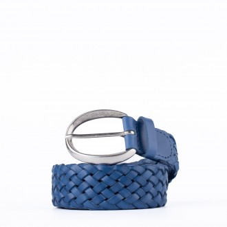 Cintura Masculine in pelle Bluette