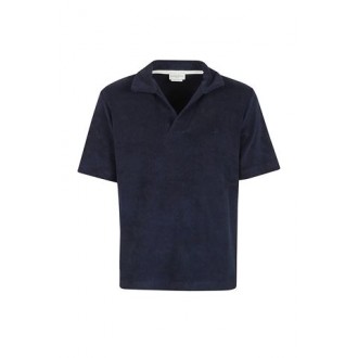 Polo di Ballantyne, da uomo, colore blu/black. Modello in spugna, scollo a V e colletto. Maniche corte. Tinta unita. Vestibilità regolare. 