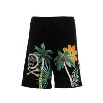 Bermuda di BARROW, da uomo, colore nero. Modello realizzato in cotone, caratterizzato da stampa palme a contrasto. Vita elasticizzata. Vestibilità regolare. 