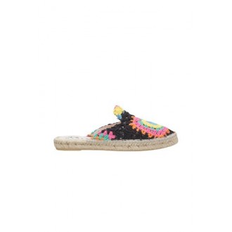 Espadrillas YUCATAN, di Manebì,  da donna, colore multicolor. Modello realizzato in crochet di cotone sul davanti. Caratterizzato da suola in iuta naturale con strato di gomma. 