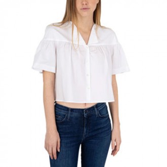 Camicia crop bianco