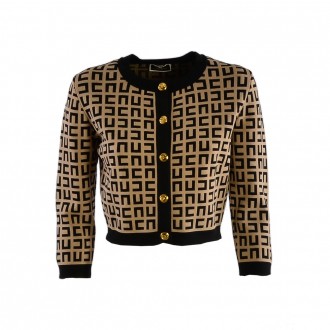 Cardigan Elisabetta Franchi MK33Z3 beige e nero