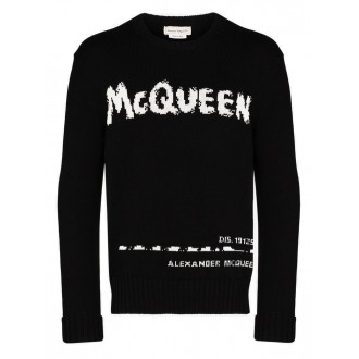 Alexander McQueen `Graffiti` Crew-Neck Sweater