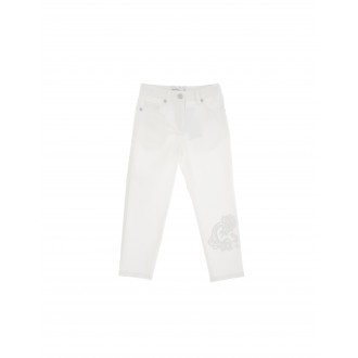ERMANNO SCERVINO JUNIOR Pantalone Biancho Con Ricamo