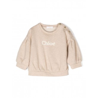 CHLOé KIDS Felpa Beige Marl Con  Logo